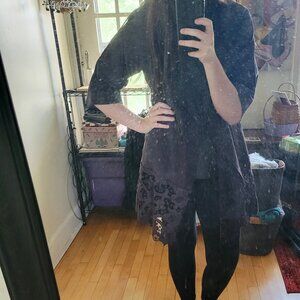 ISDA & CO Long Linen/Cotton Lace Coat/Cardigan Size S